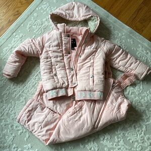 DKNY snow suit set - jacket is 3T, snow bib is 2T.